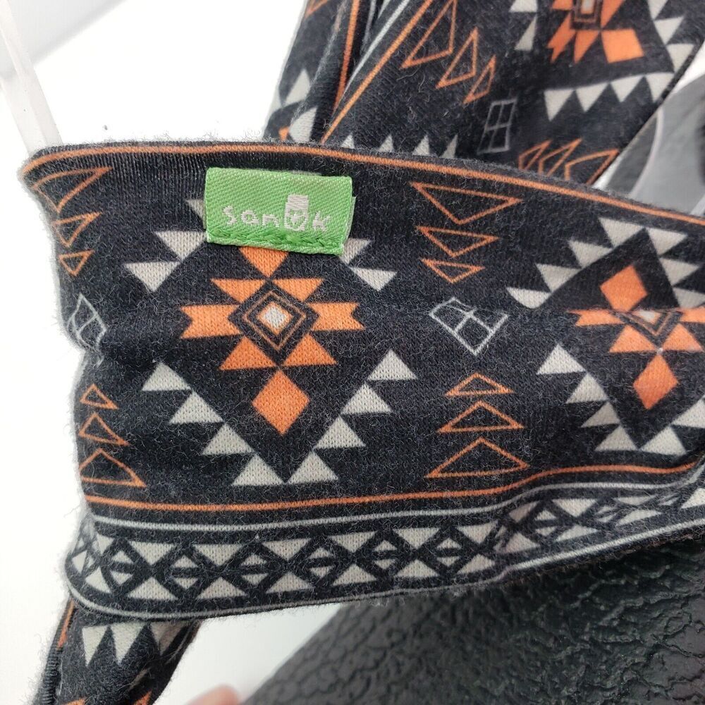 Sanuk Yoga Sling Womens Size 8 Black Orange Aztec Comfort Casual Flat Sandals - Picture 10 of 12